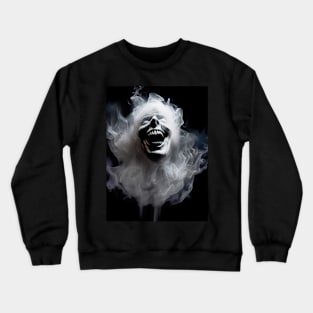 Halloween Ghost 6: Sinister Ghost Laughing on a Dark Background Crewneck Sweatshirt